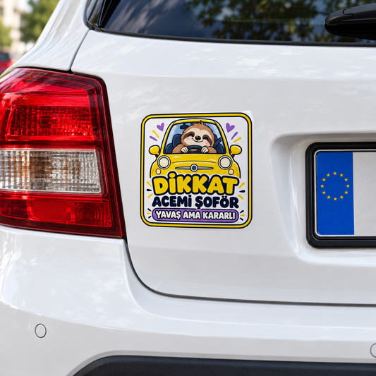 ST-AR-1008 araç arkasında sticker mockup