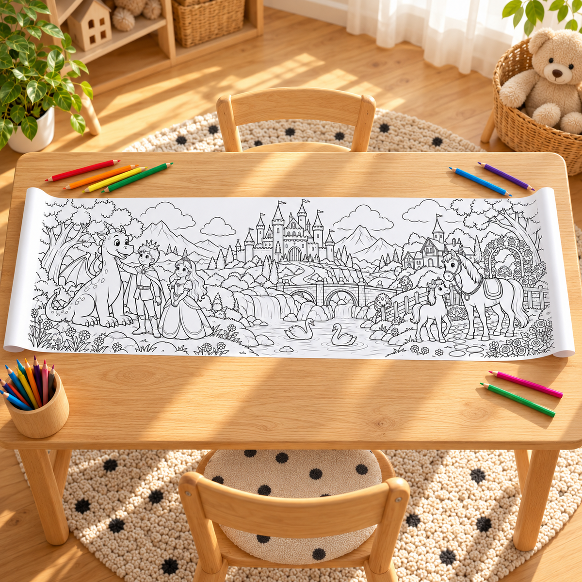 Masal Şatosu 30 x 100 cm boyama kağıdı mockup
