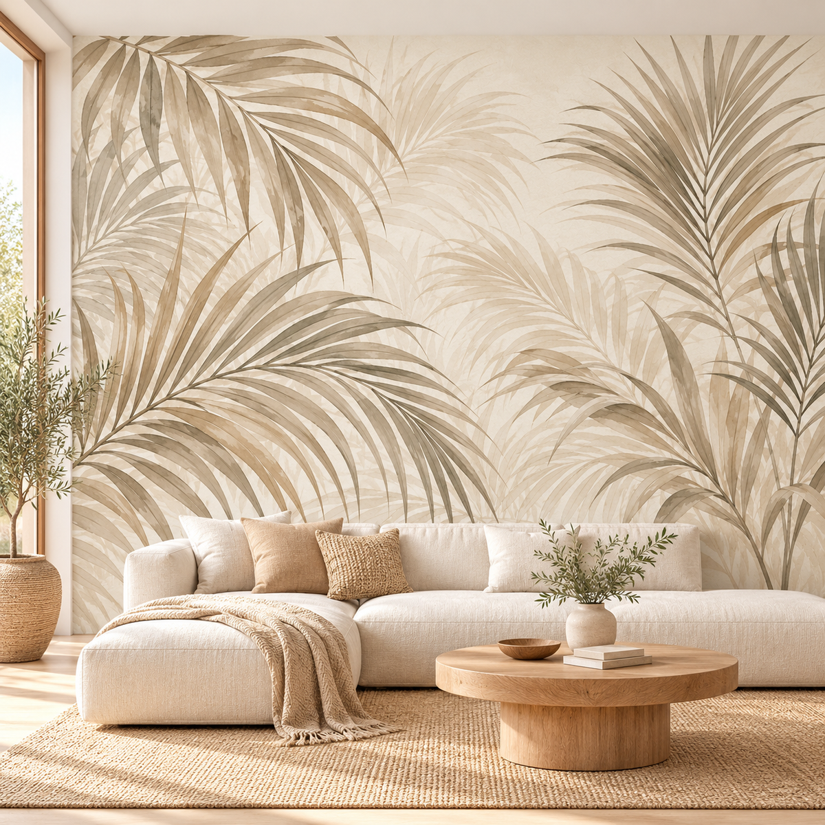 Palmiyeli Bohem Boho Duvar Kağıdı – ST-WB-1003 oda uygulama görseli