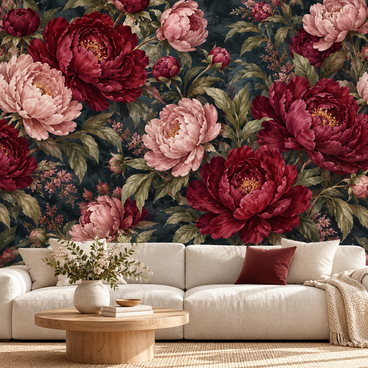 تطبيق غرفة Night Garden Claret Red Peony مرئي