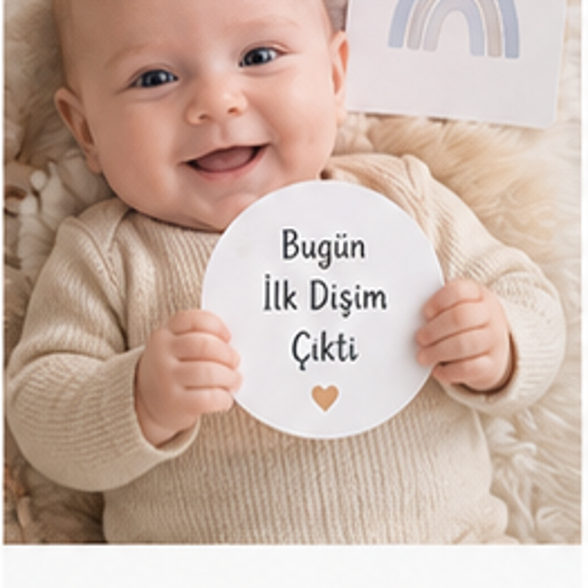 Boho Gökkuşağı Bebek Ay ve Gelişim Kartları mockup