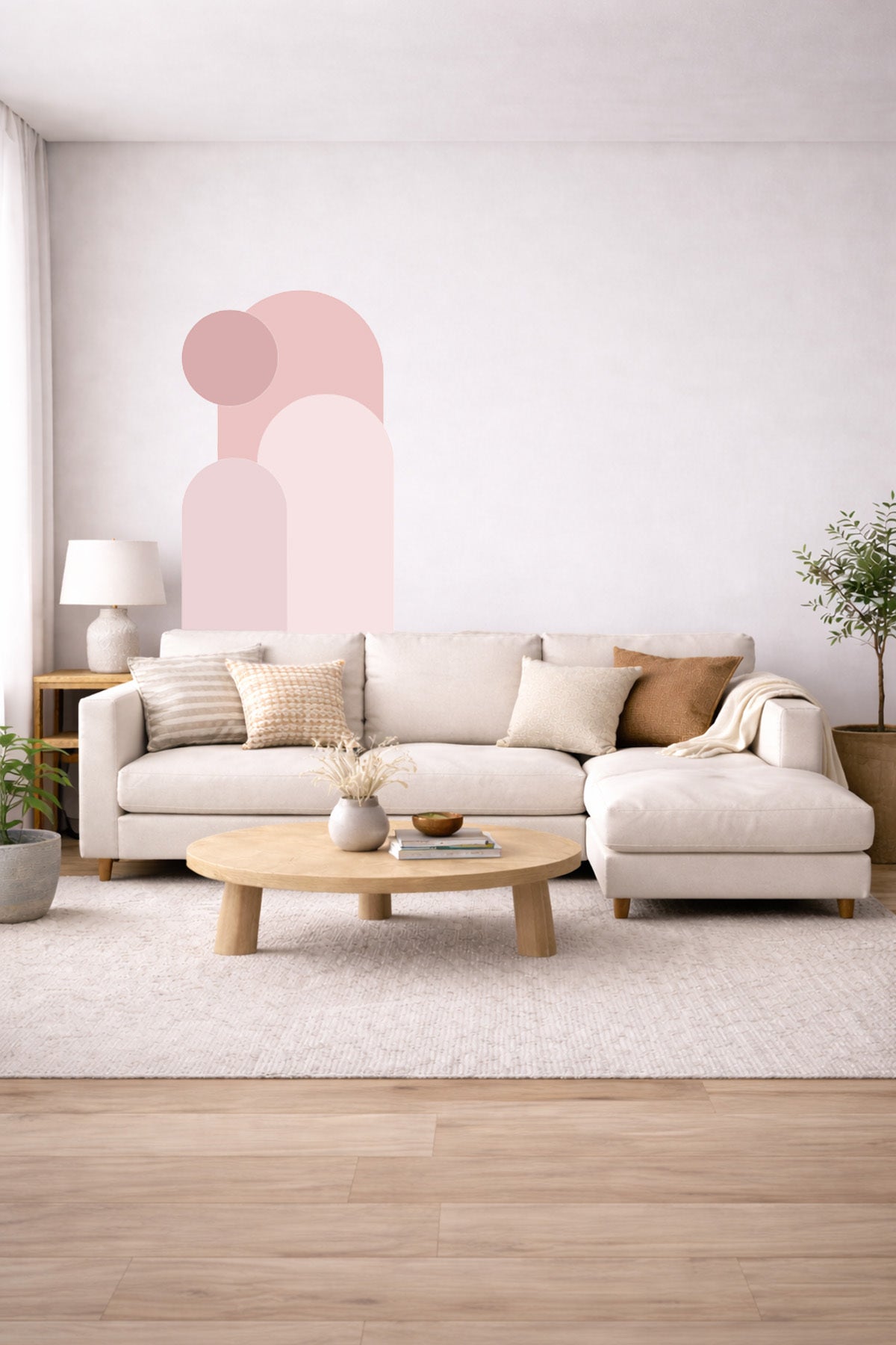 Bohem 3 'lü Oval ve Daire Figürlü Duvar Sticker Seti - Renk-3