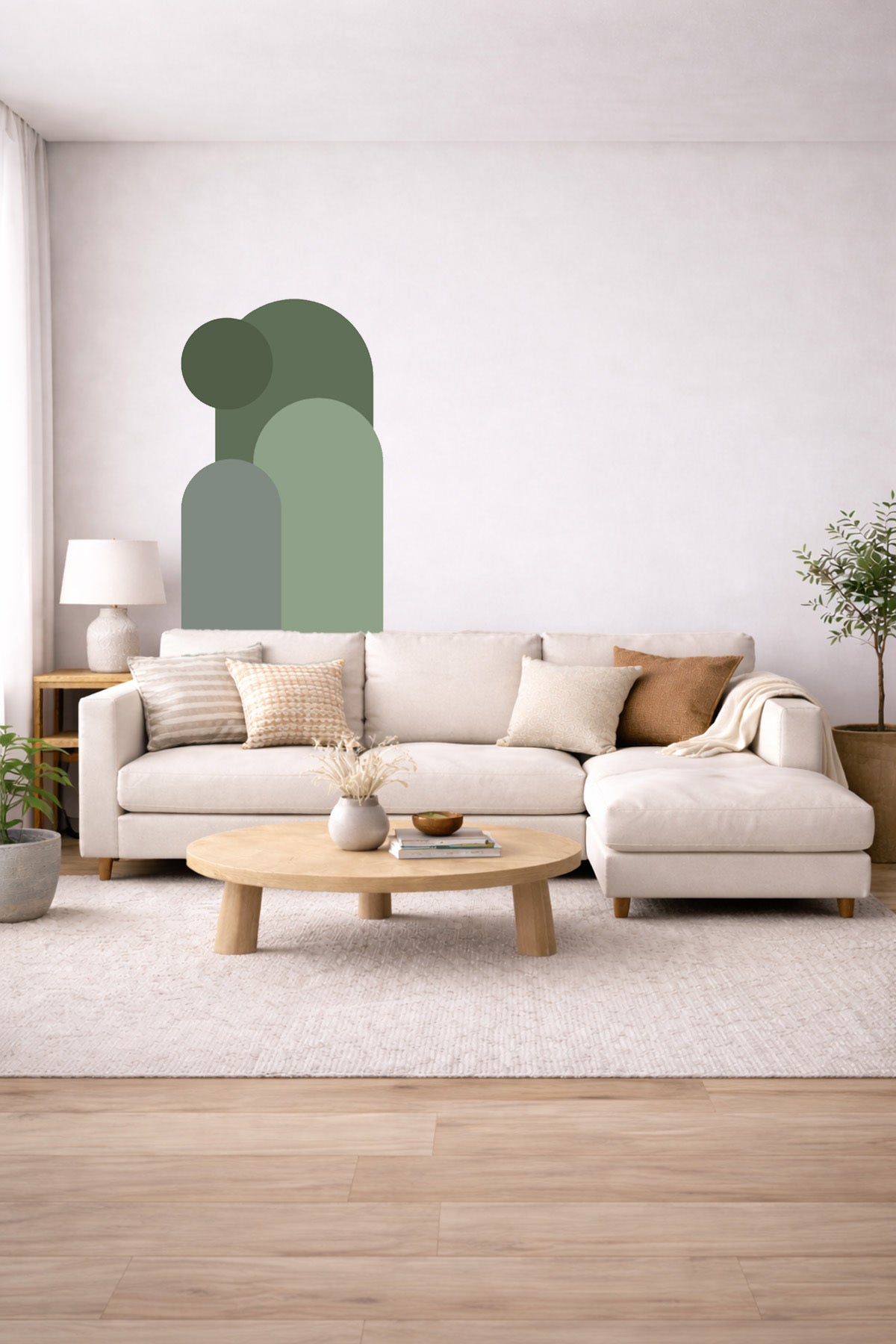 Bohem 3 'lü Oval ve Daire Figürlü Duvar Sticker Seti - Renk-7