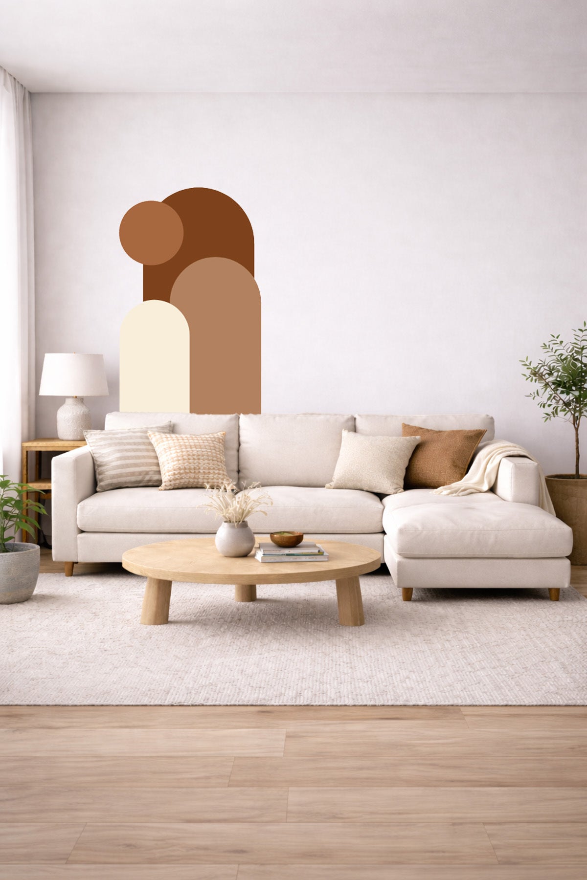 Bohem 3 'lü Oval ve Daire Figürlü Duvar Sticker Seti - Renk-8