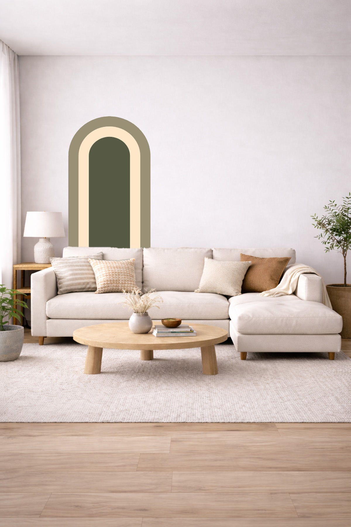 Bohem İç İçe Renkler Tarz Oval Duvar Sticker Seti - Renk-2