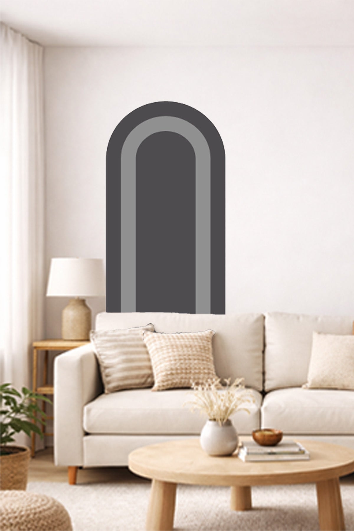 Bohem İç İçe Renkler Tarz Oval Duvar Sticker Seti - Renk-6