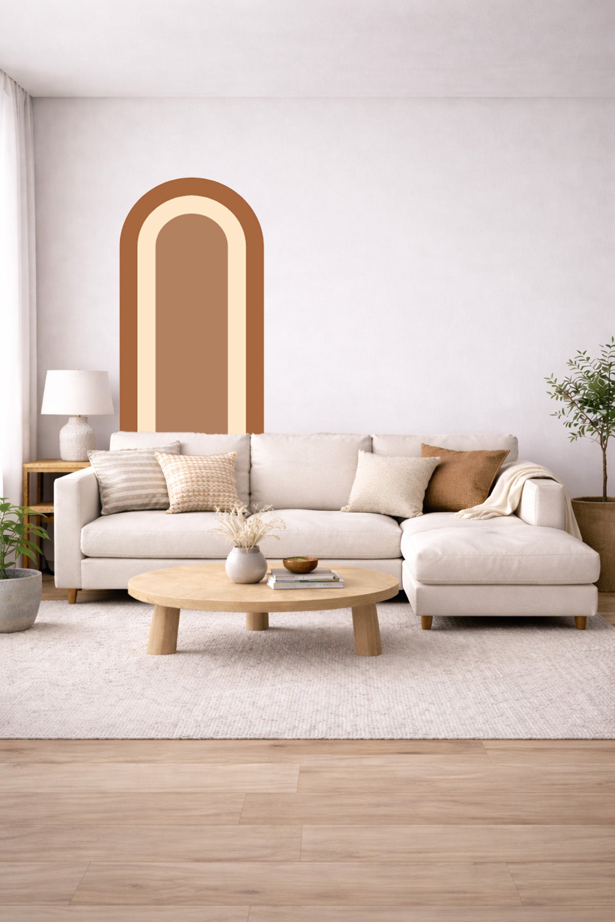 Bohem İç İçe Renkler Tarz Oval Duvar Sticker Seti - Renk-7