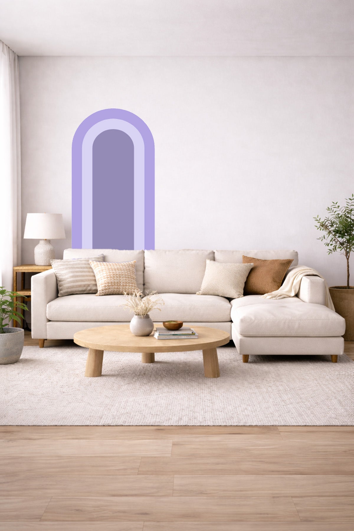 Bohem İç İçe Renkler Tarz Oval Duvar Sticker Seti - Renk-8