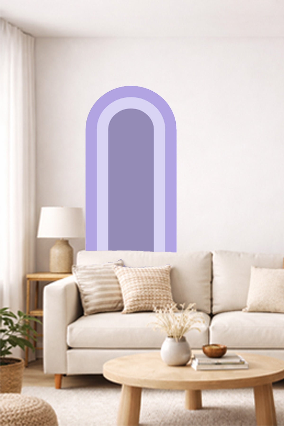 Bohem İç İçe Renkler Tarz Oval Duvar Sticker Seti - Renk-8