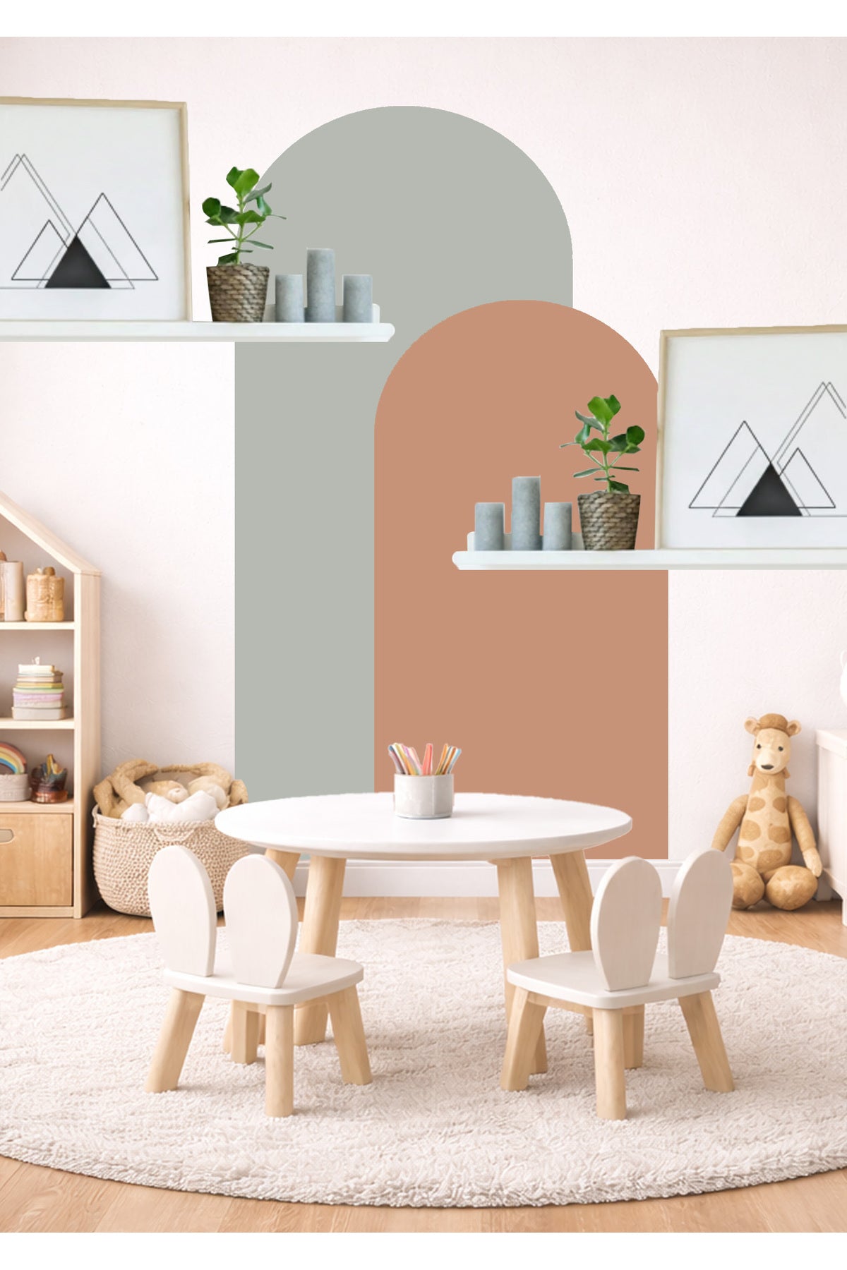 Bohem Oval 2’li Duvar Sticker - Renk-3