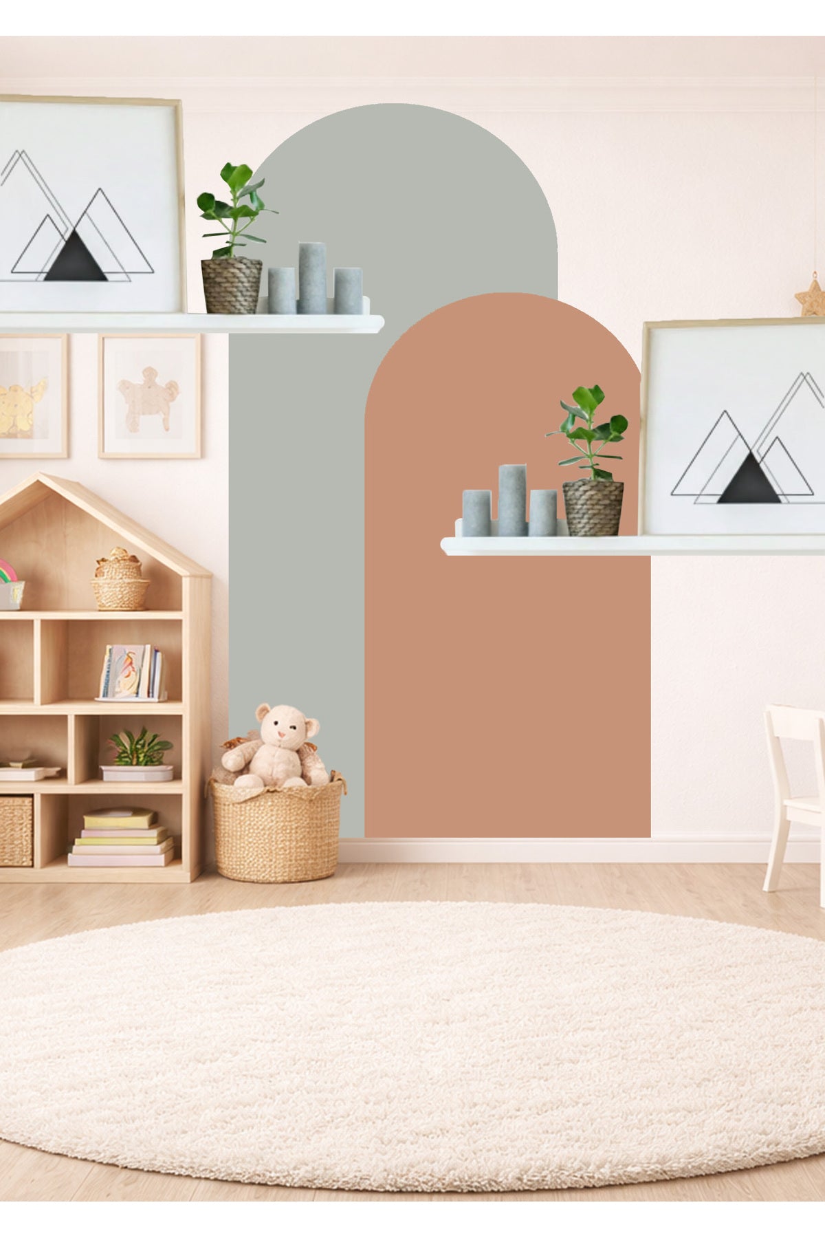 Bohem Oval 2’li Duvar Sticker - Renk-3