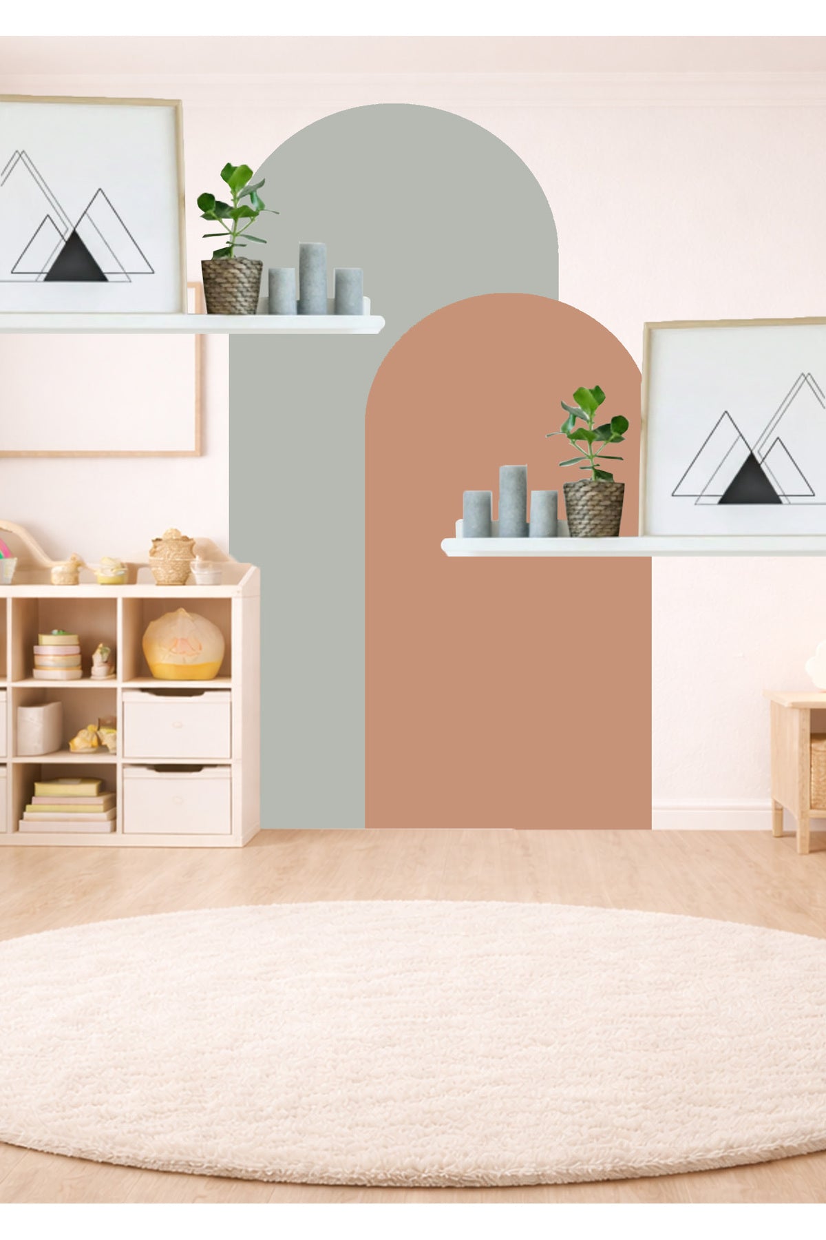 Bohem Oval 2’li Duvar Sticker - Renk-3