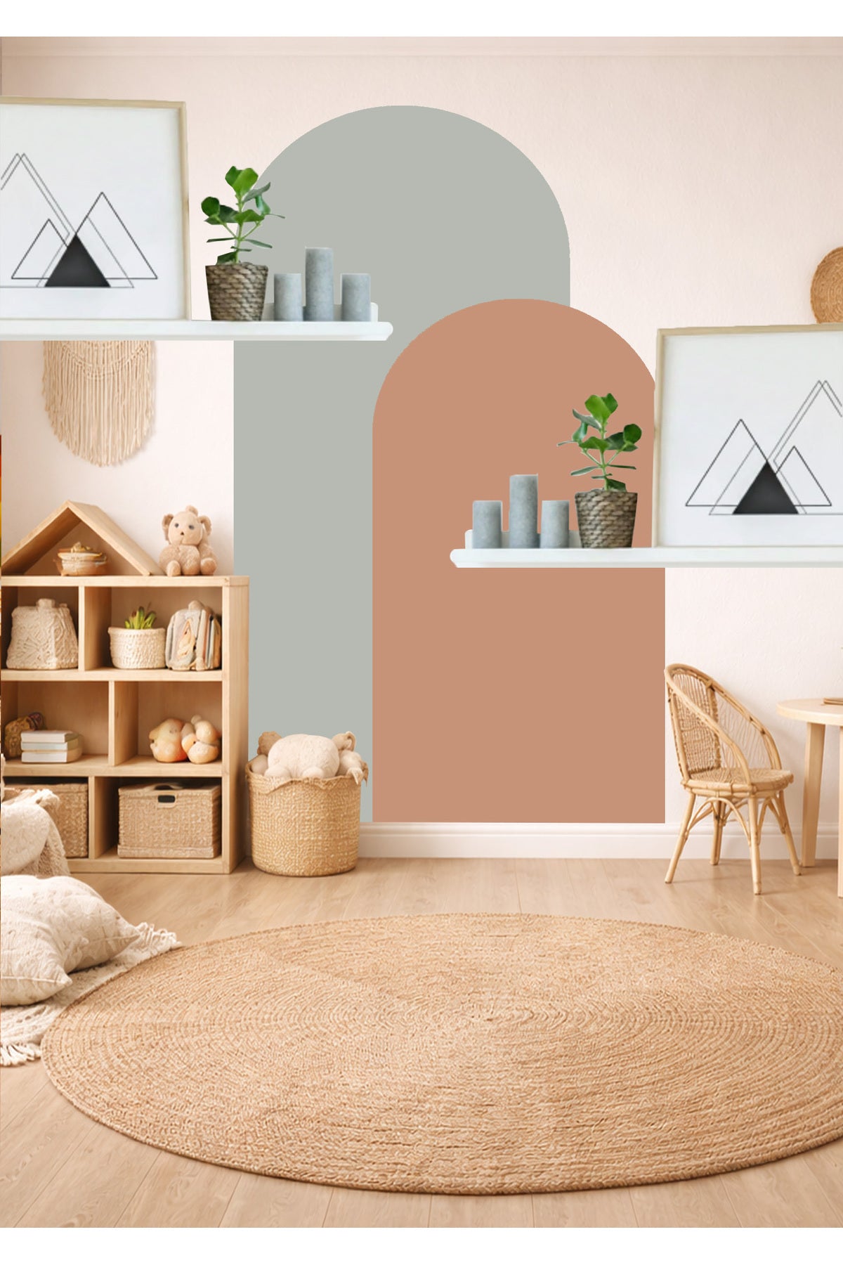 Bohem Oval 2’li Duvar Sticker - Renk-3