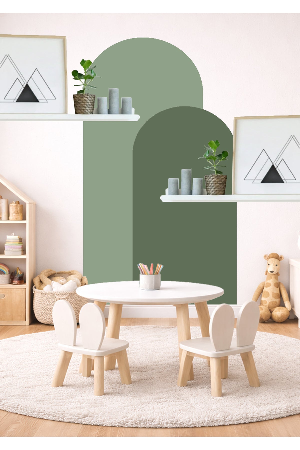 Bohem Oval 2’li Duvar Sticker - Renk-4