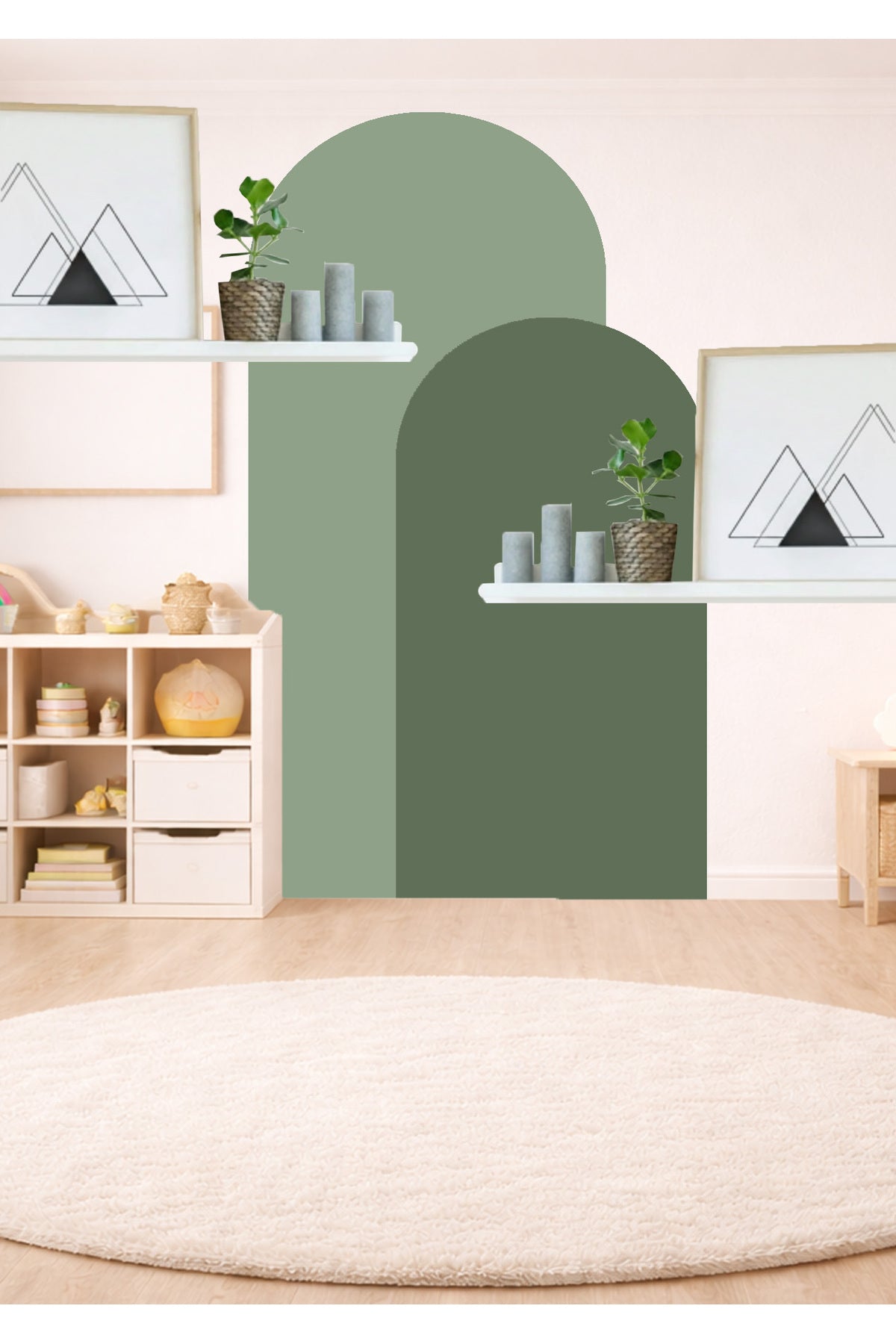 Bohem Oval 2’li Duvar Sticker - Renk-4