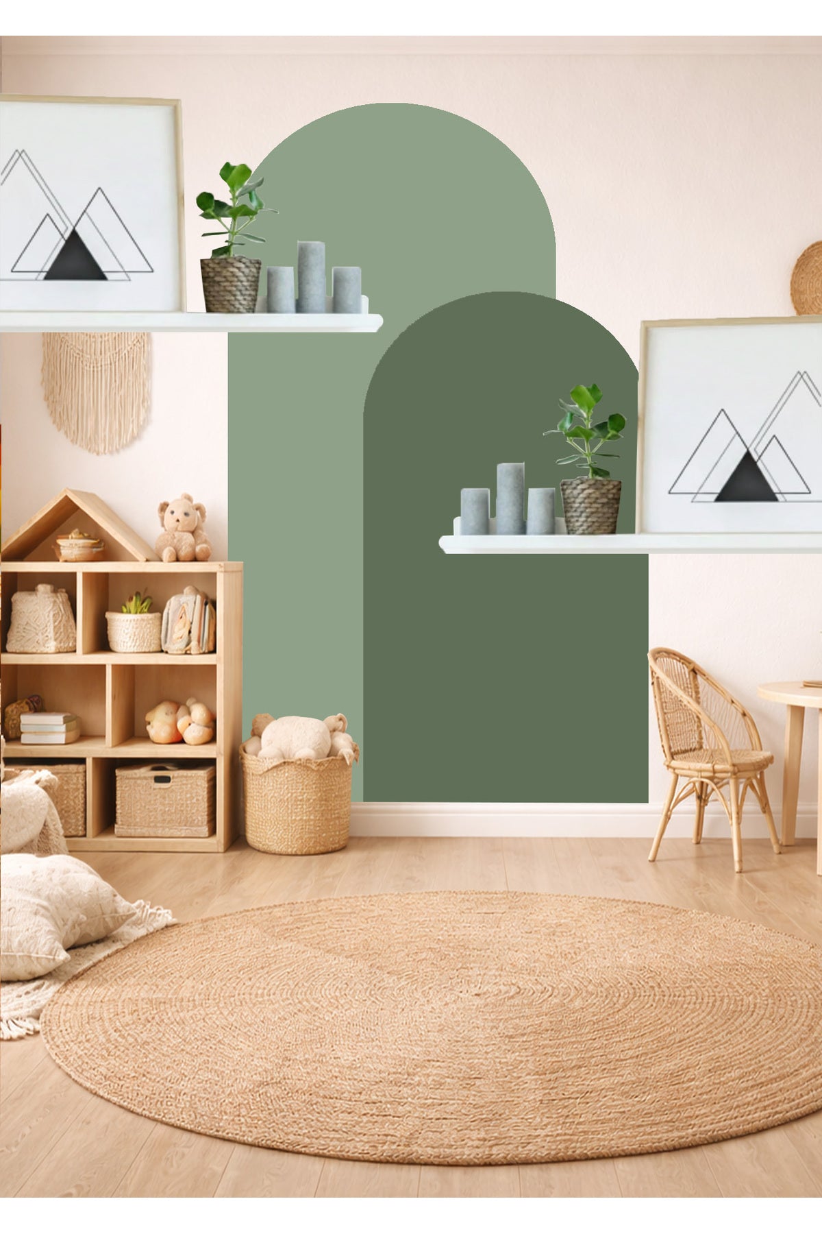 Bohem Oval 2’li Duvar Sticker - Renk-4