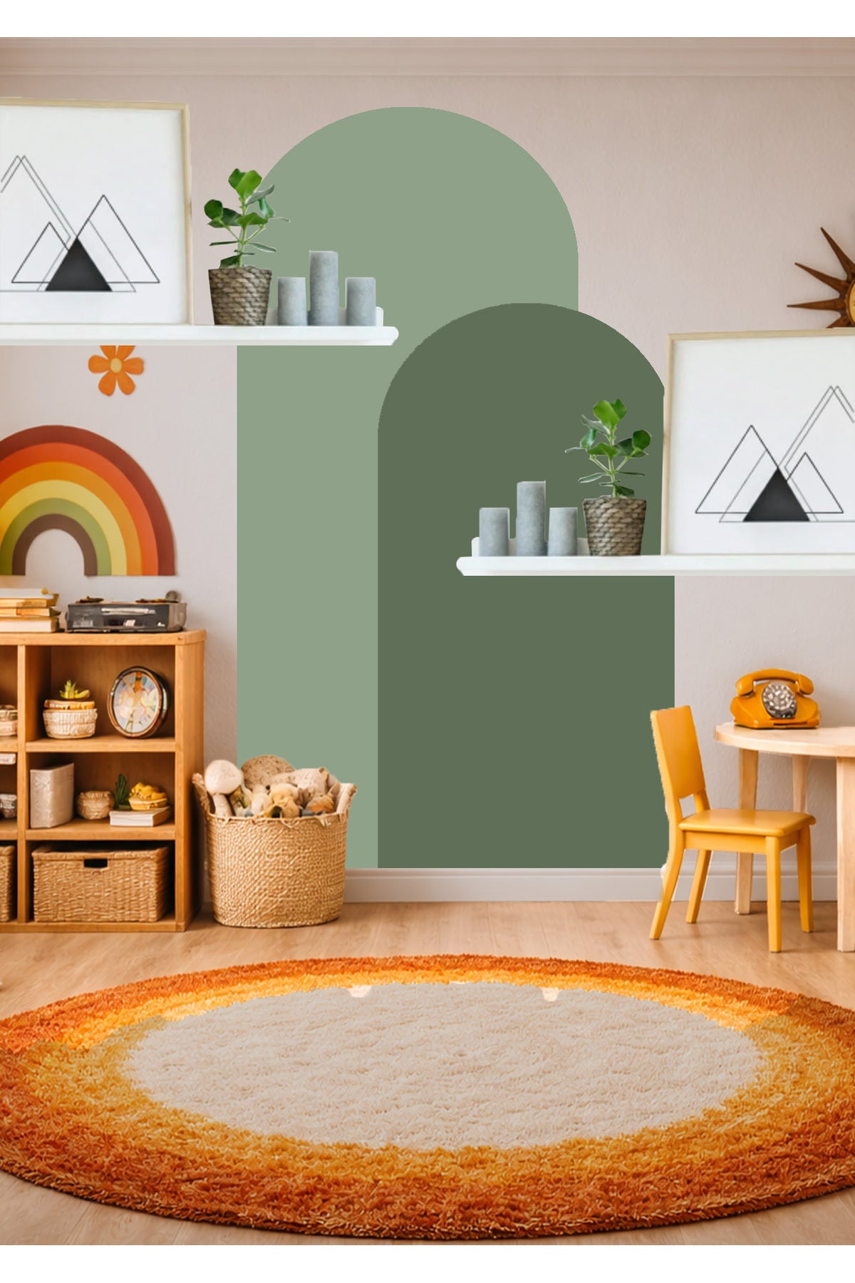 Bohem Oval 2’li Duvar Sticker - Renk-4
