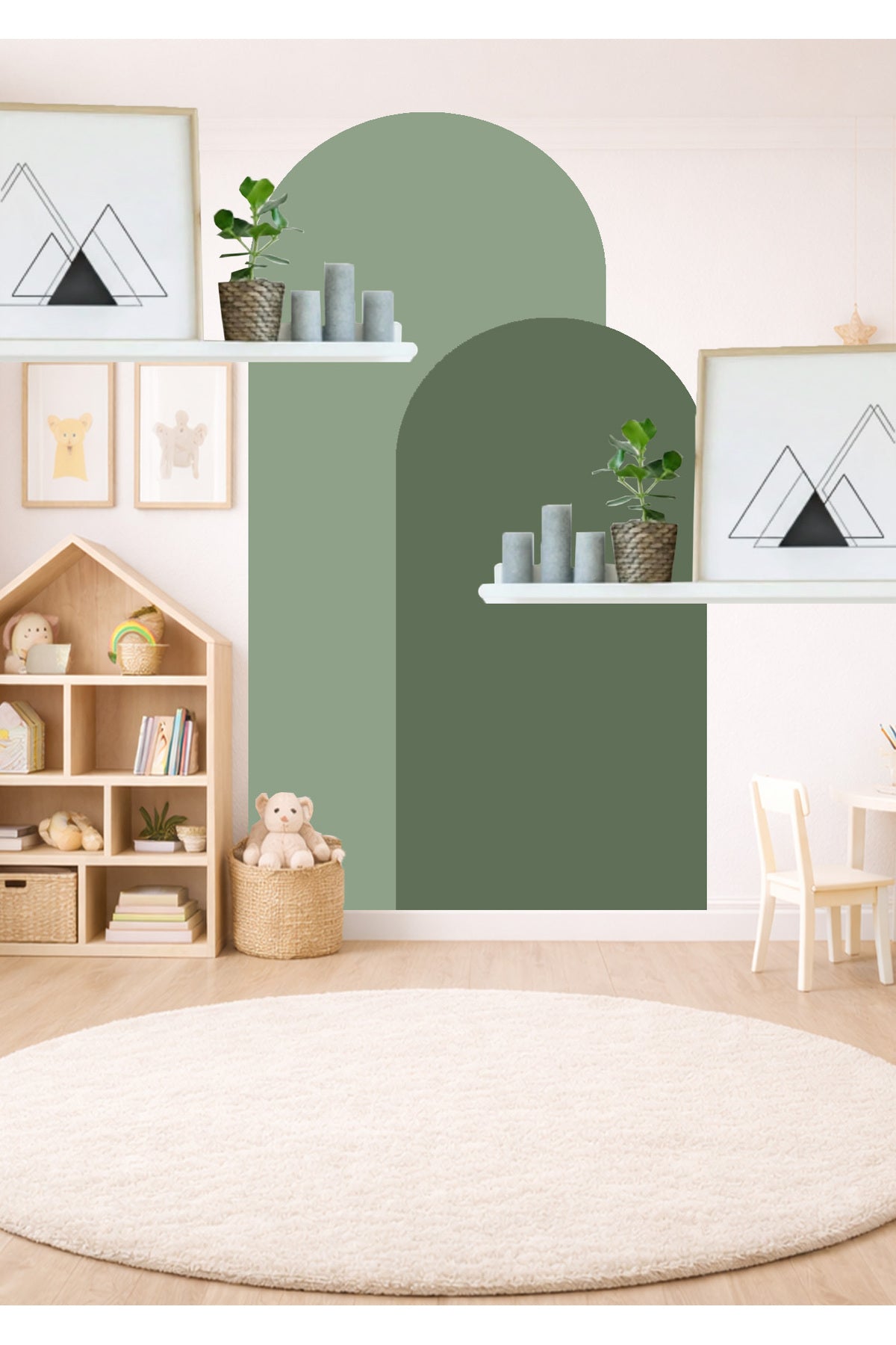 Bohem Oval 2’li Duvar Sticker - Renk-4