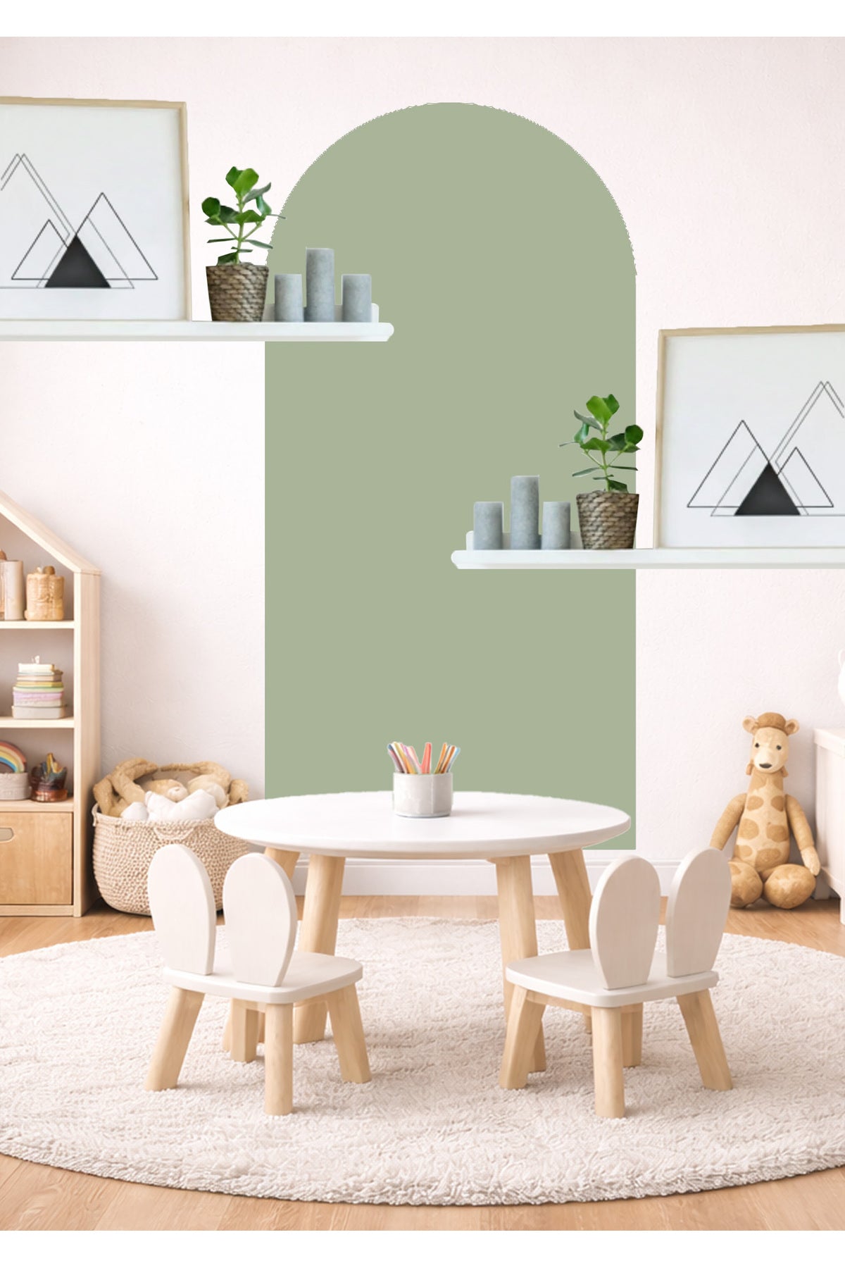 Bohem Oval Tekli Duvar Sticker Seti - Renk-2