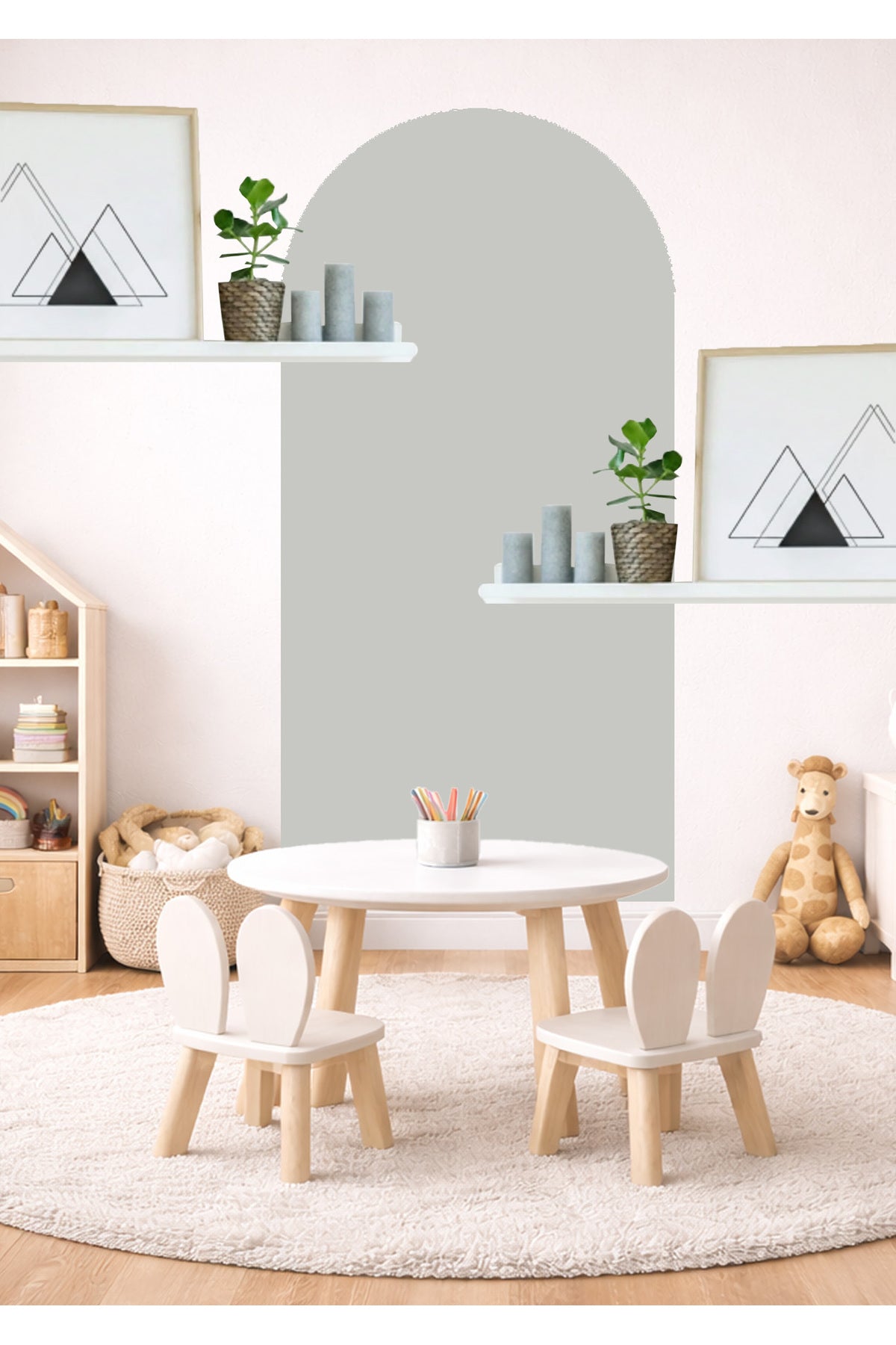 Bohem Oval Tekli Duvar Sticker Seti - Renk-5