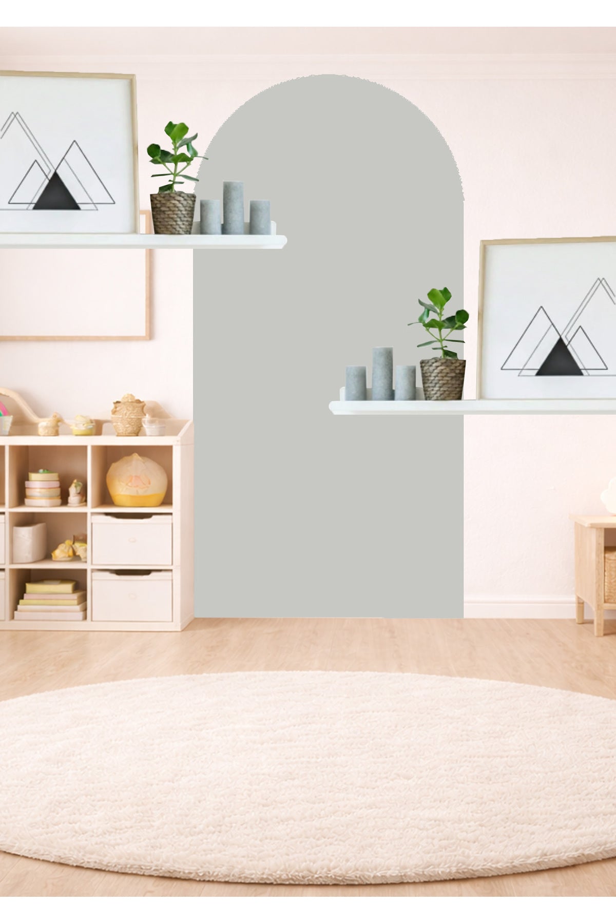 Bohem Oval Tekli Duvar Sticker Seti - Renk-5