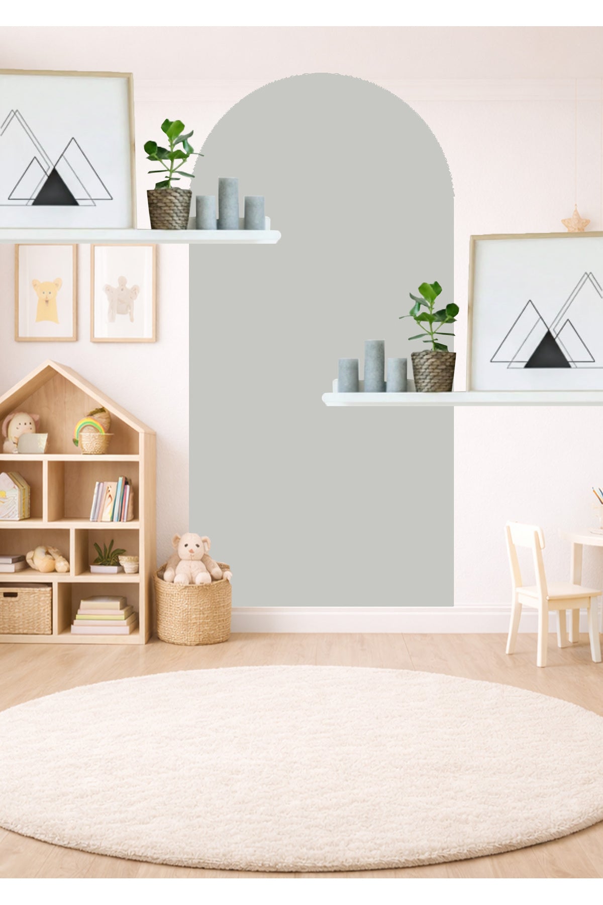 Bohem Oval Tekli Duvar Sticker Seti - Renk-5