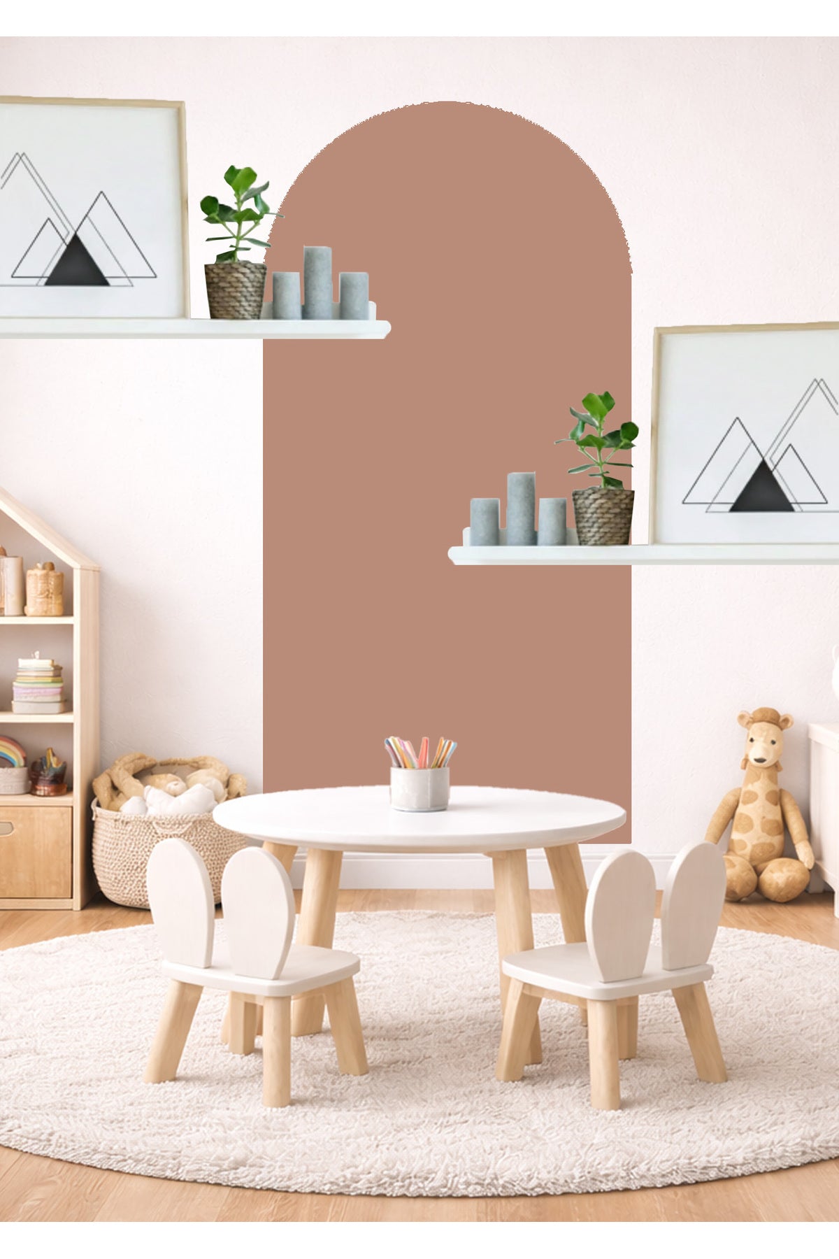 Bohem Oval Tekli Duvar Sticker Seti - Renk-6
