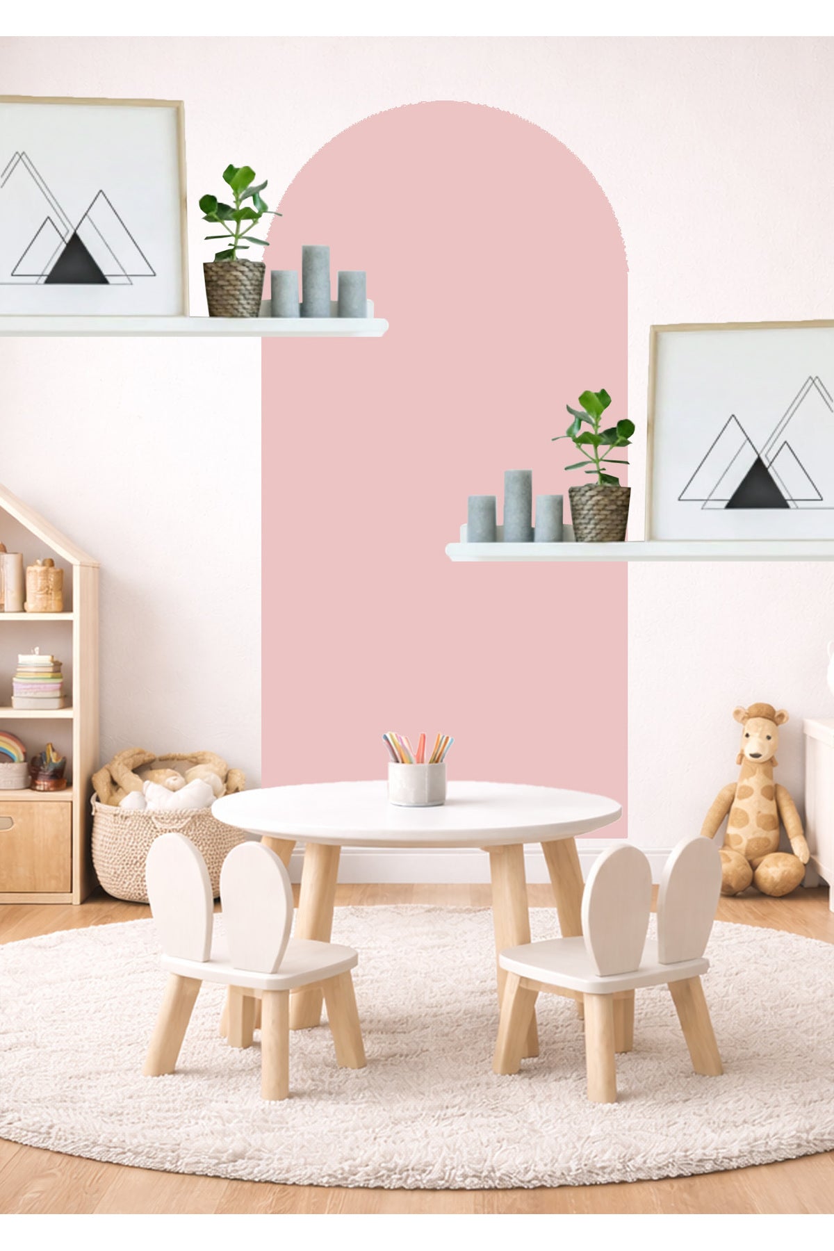 Bohem Oval Tekli Duvar Sticker Seti - Renk-8
