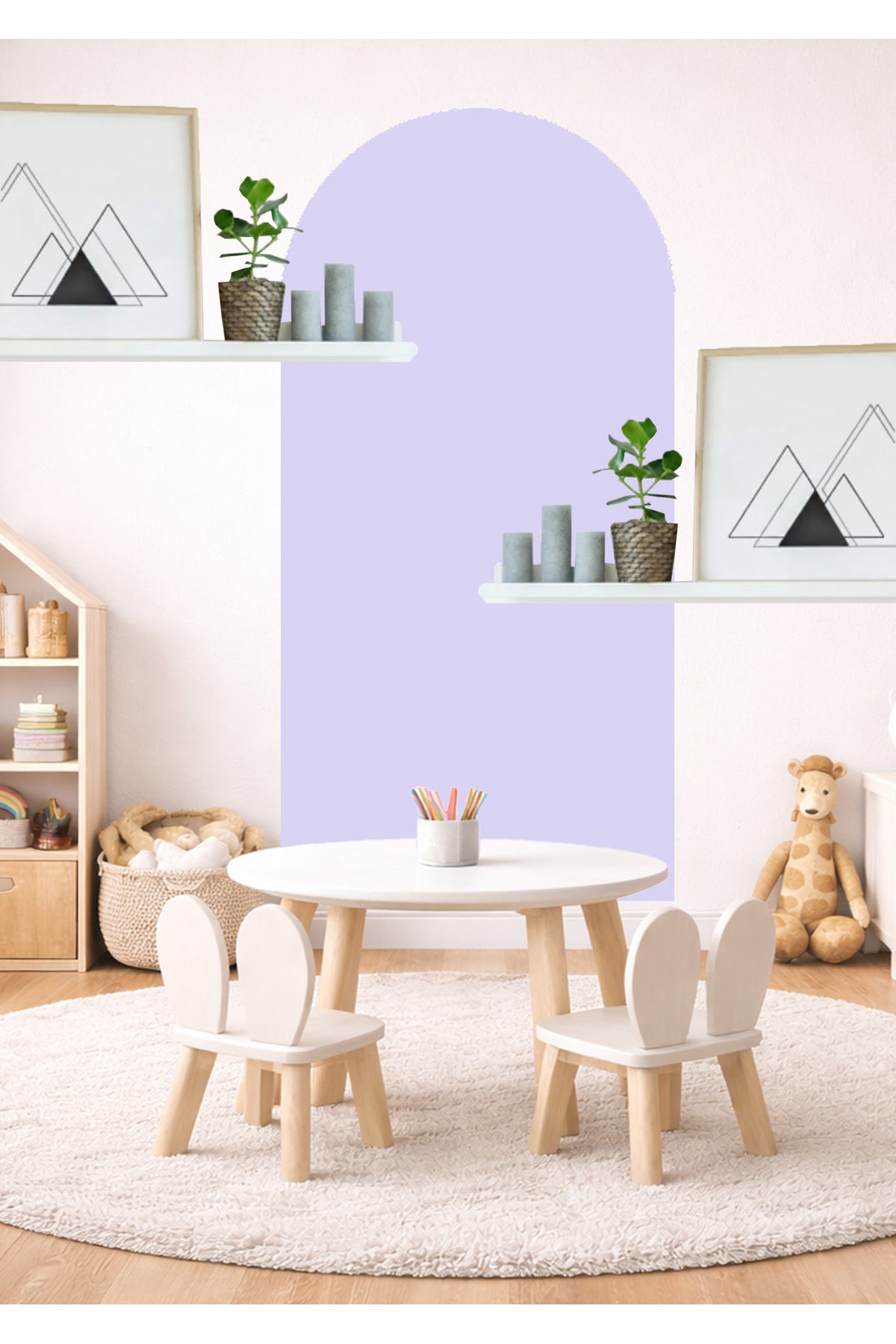 Bohem Oval Tekli Duvar Sticker Seti - Renk-9