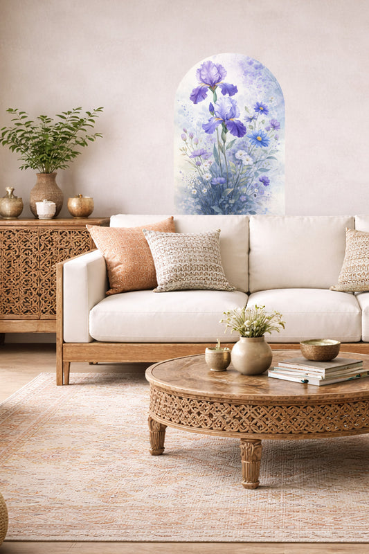 Boho Oval Çiçekli & Çiçek , Manzara Desenli Dekoratif Duvar Sticker Seti - Model-4