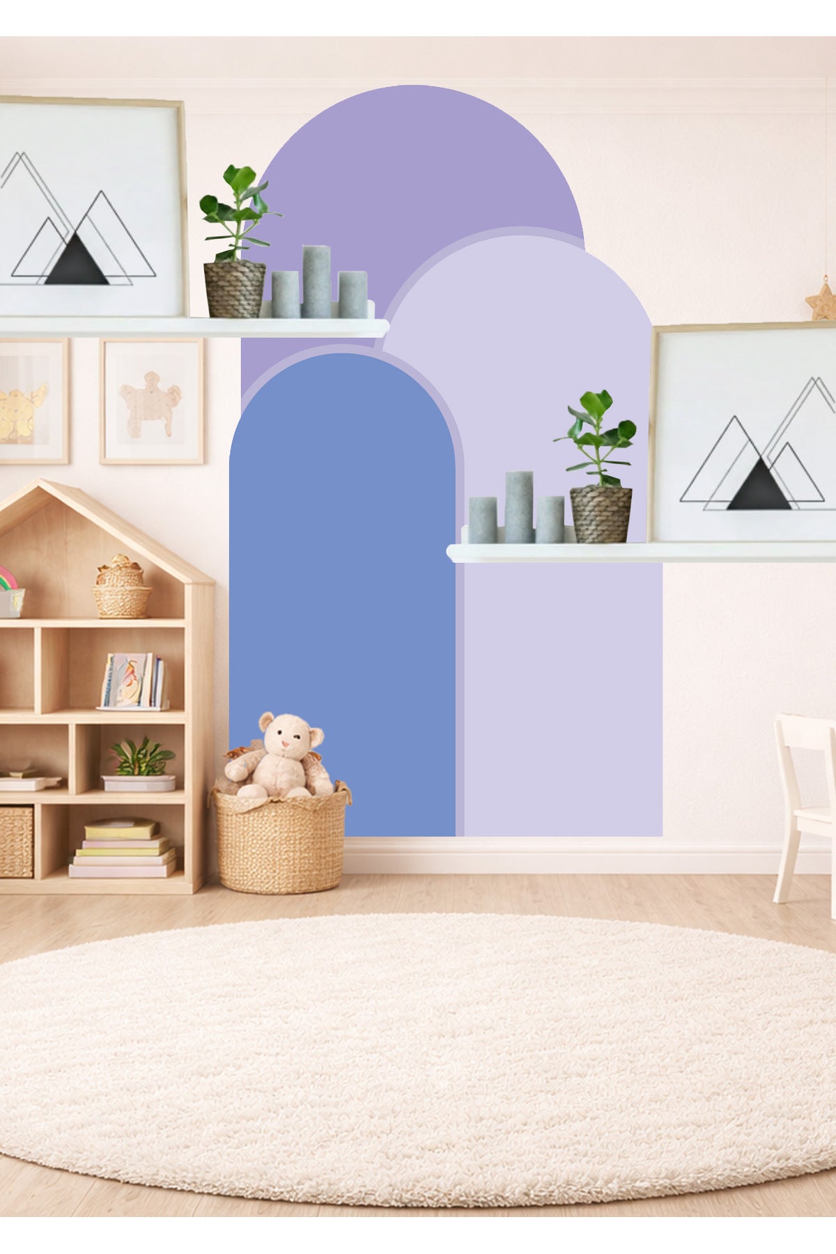 Boho Oval Kemer Çizgili 3’lü Duvar Sticker Seti - Renk-10