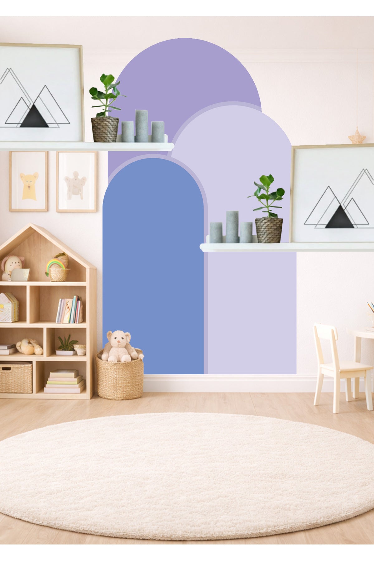 Boho Oval Kemer Çizgili 3’lü Duvar Sticker Seti - Renk-10