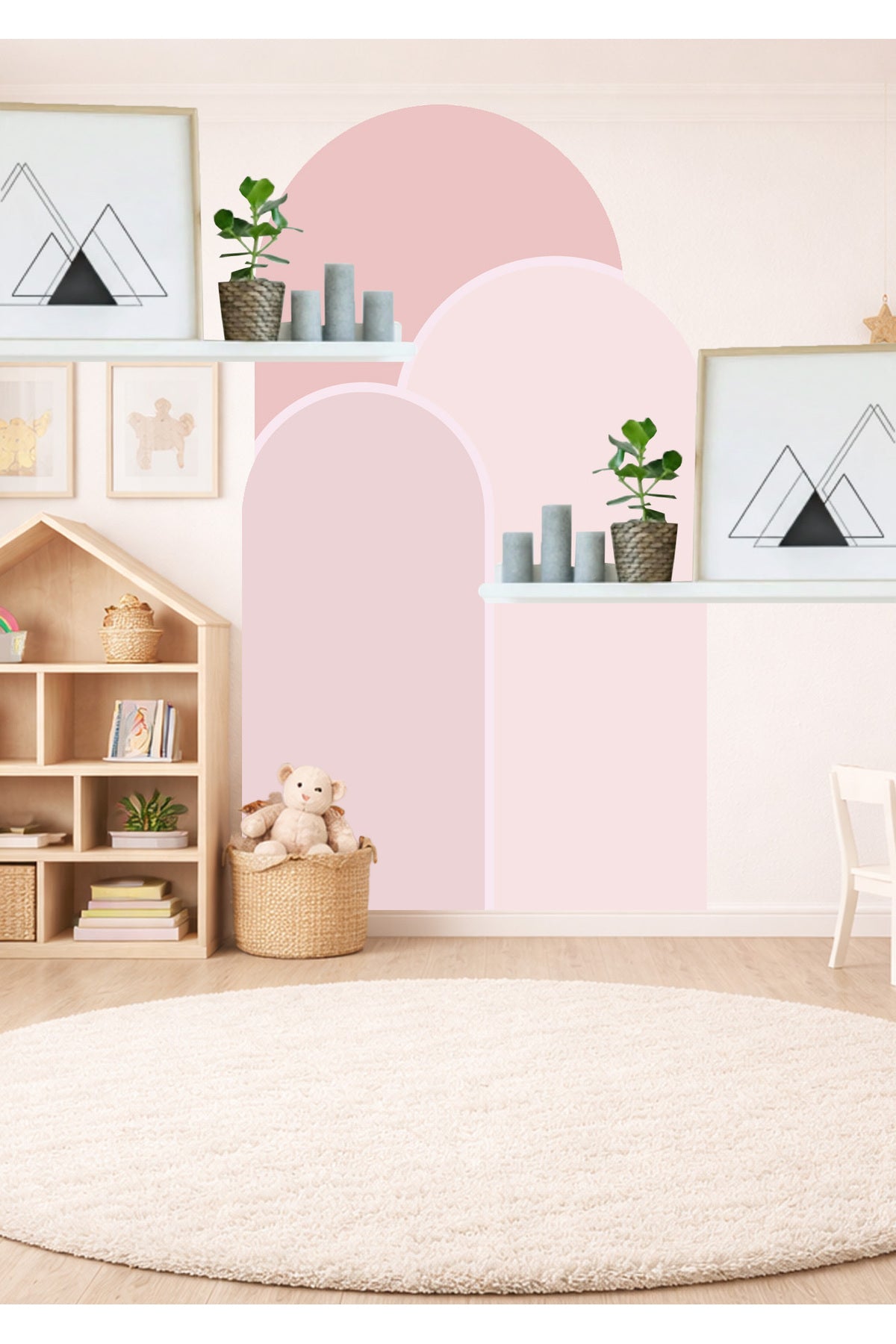 Boho Oval Kemer Çizgili 3’lü Duvar Sticker Seti - Renk-3