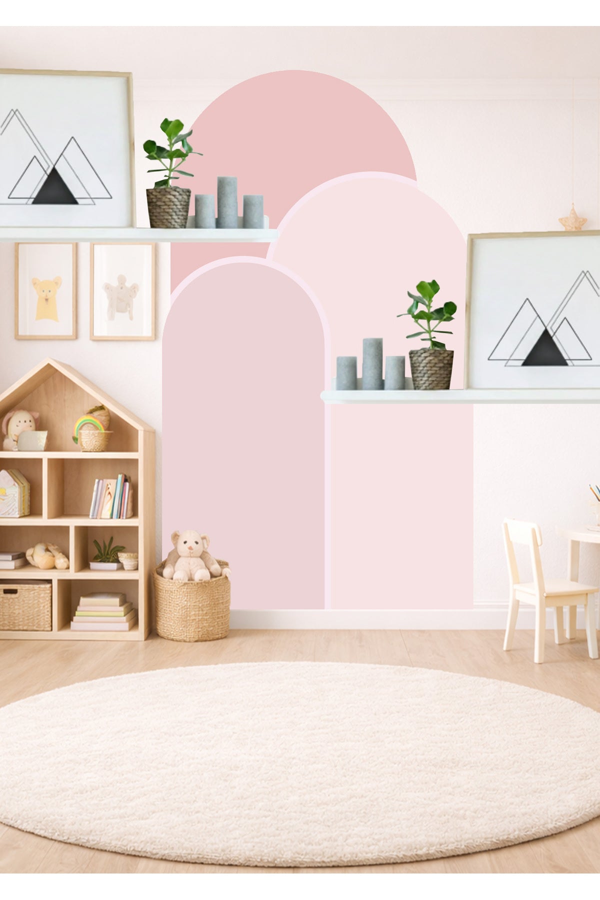 Boho Oval Kemer Çizgili 3’lü Duvar Sticker Seti - Renk-3