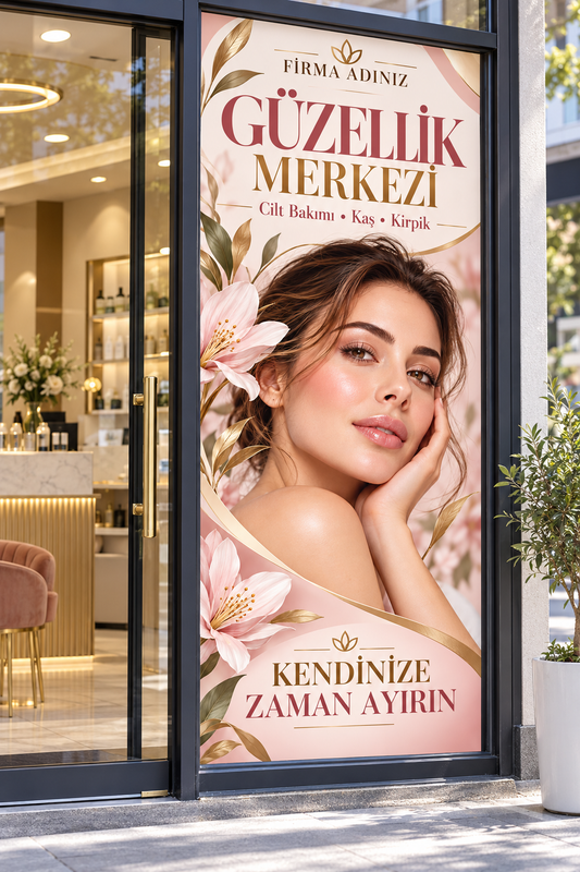 Güzellik Merkezi Folyo Baskı uygulama mockup