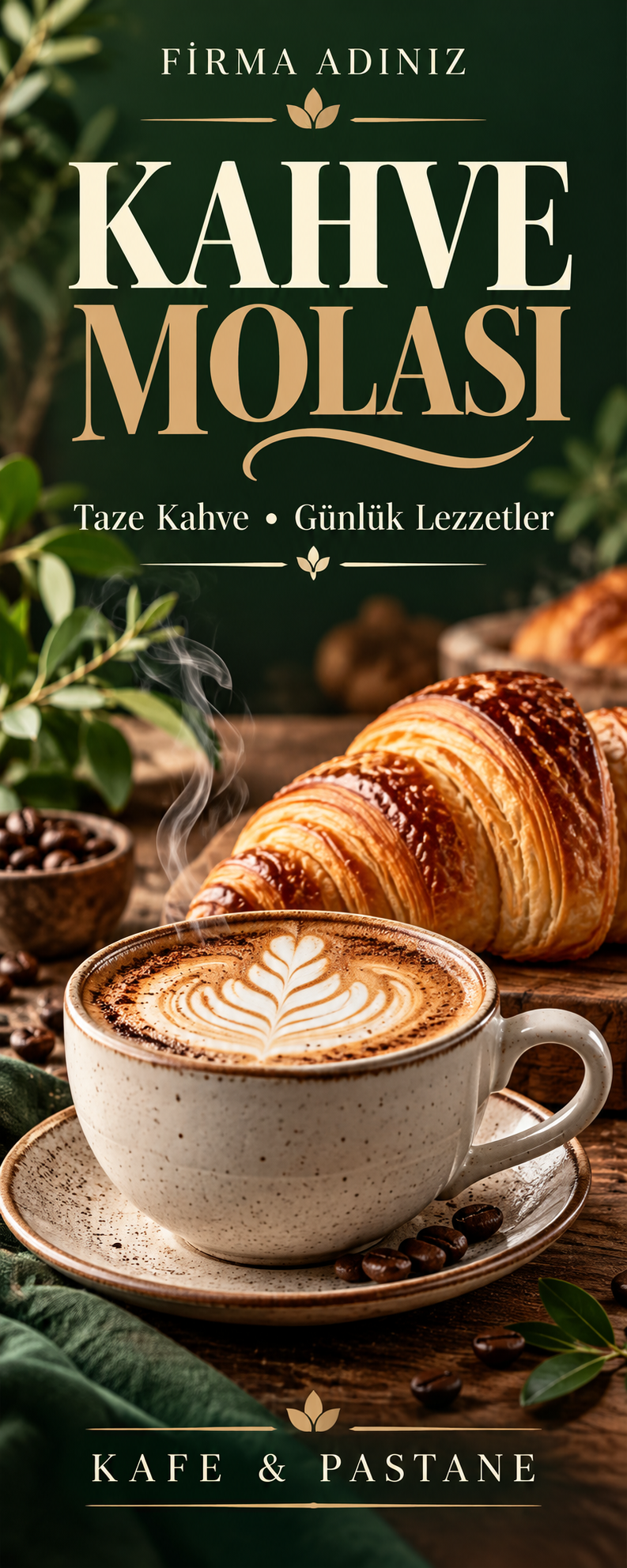 Kafe ve Pastane düz baskı tasarımı