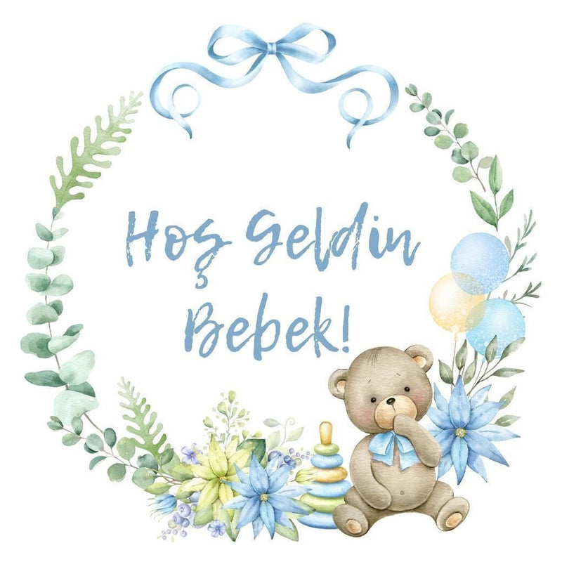 İsme Özel Yuvarlak Bebek Etiket/sticker 4 Cm 70 Ad
