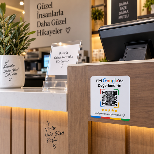 QR-1001 Google Yorum QR Sticker mockup