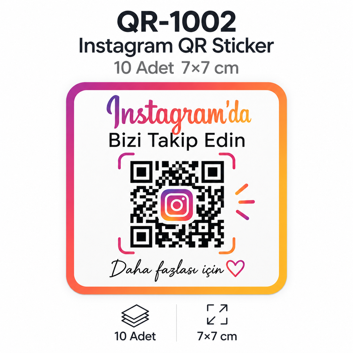 QR-1002 Instagram QR Sticker düz tasarım