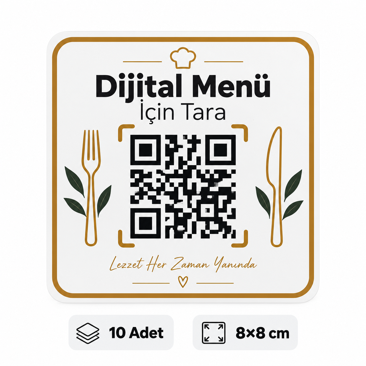 QR-1004 Dijital Menü QR Sticker düz tasarım