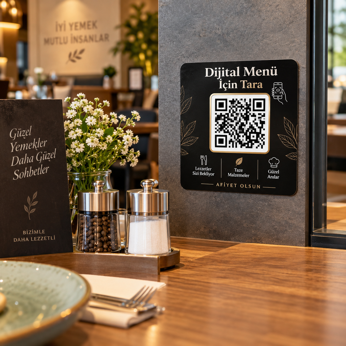 QR-1004 Dijital Menü QR Sticker mockup