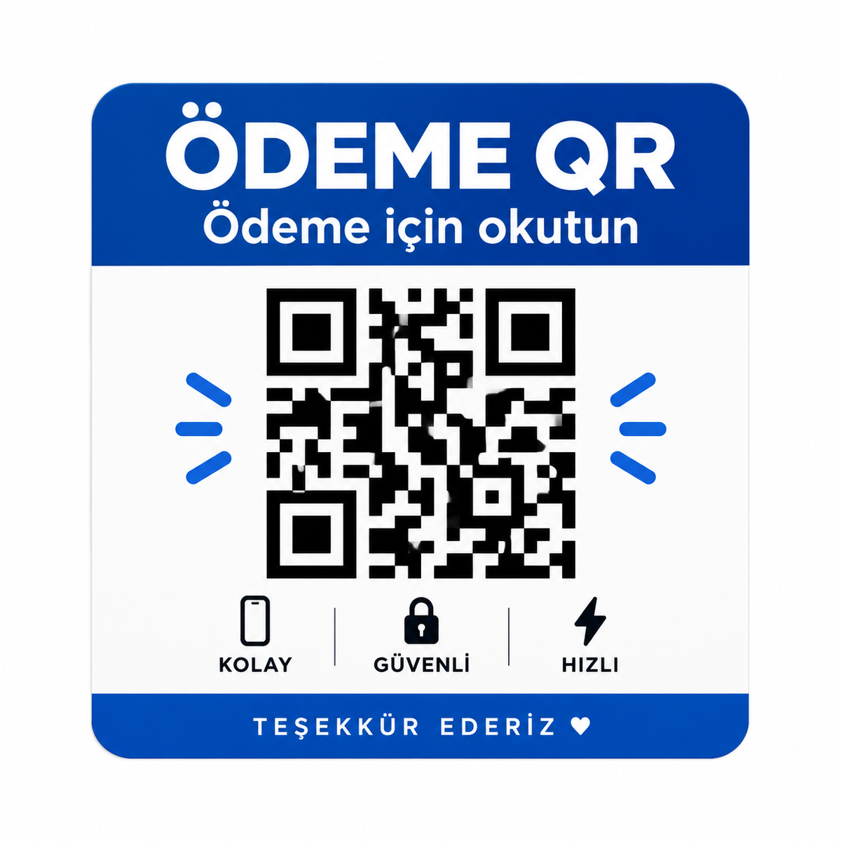 QR-1006 Ödeme QR Sticker düz tasarım