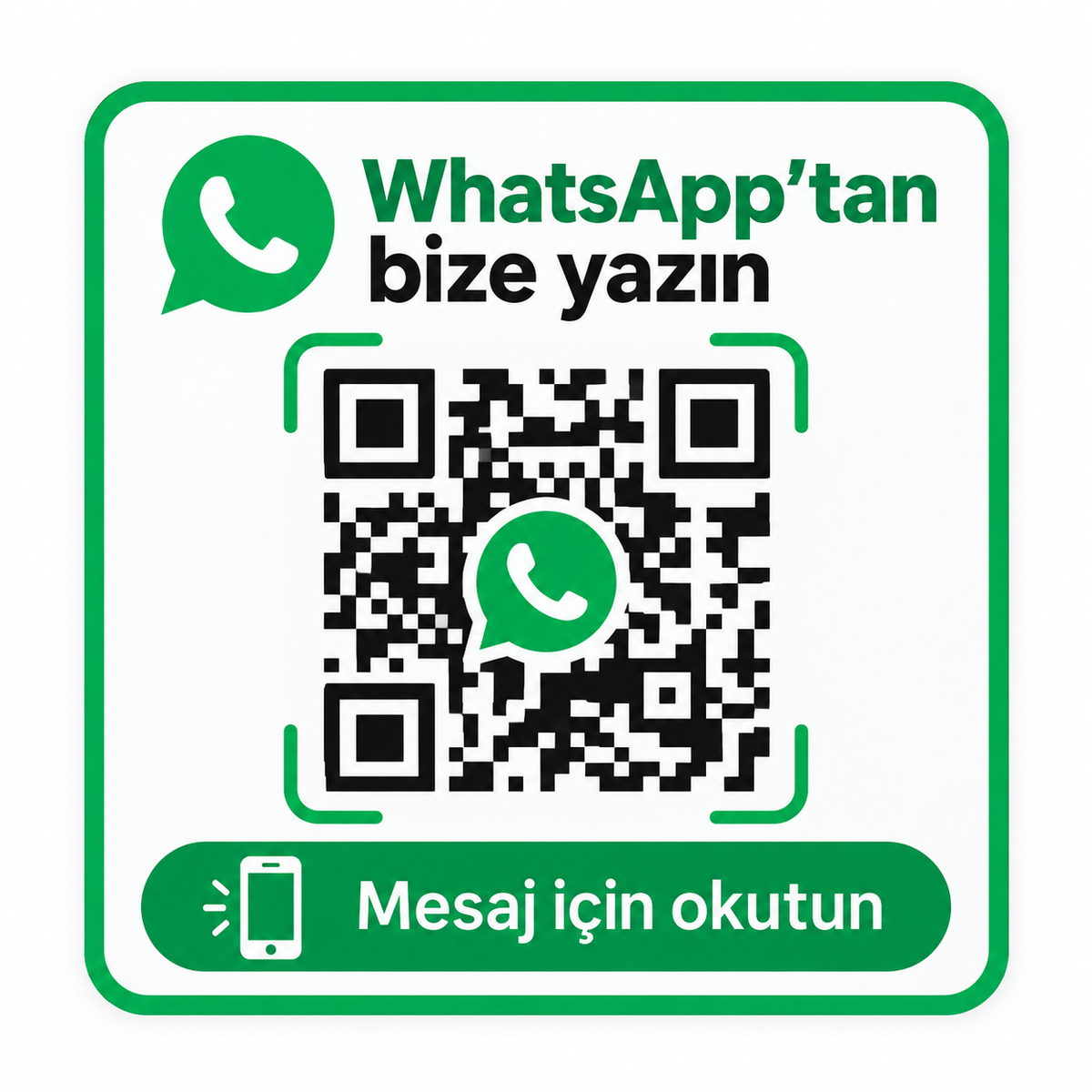 QR-1007 WhatsApp QR Sticker düz tasarım