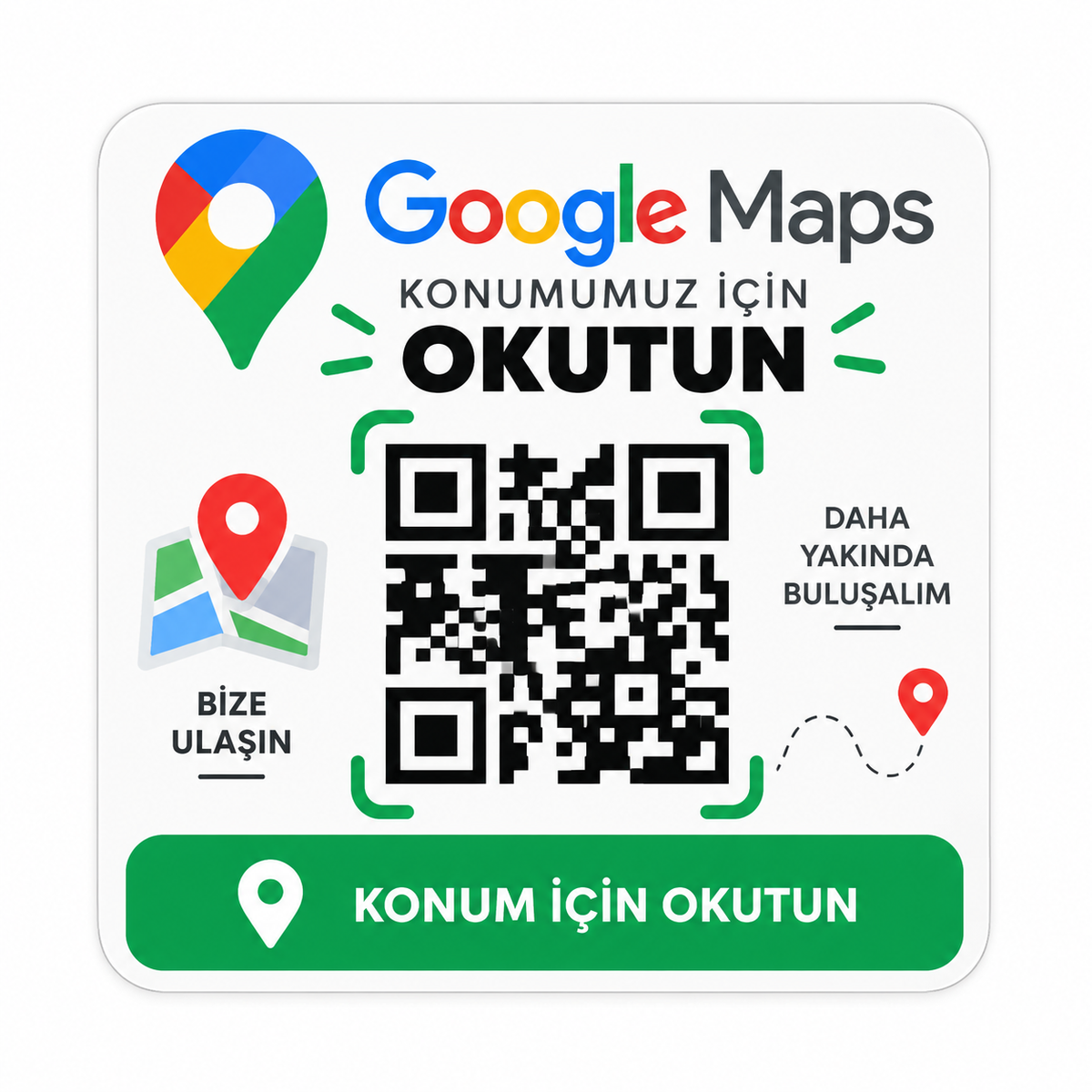 QR-1008 Google Maps Konum QR Sticker düz tasarım