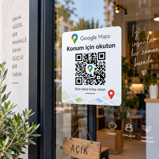QR-1008 Google Maps Konum QR Sticker mockup