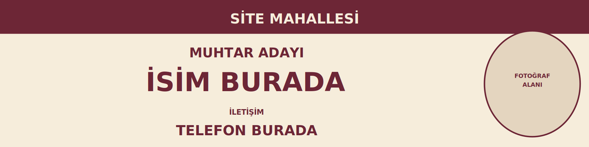 Bordo muhtar adayı 50×200 cm yatay branda tasarımı