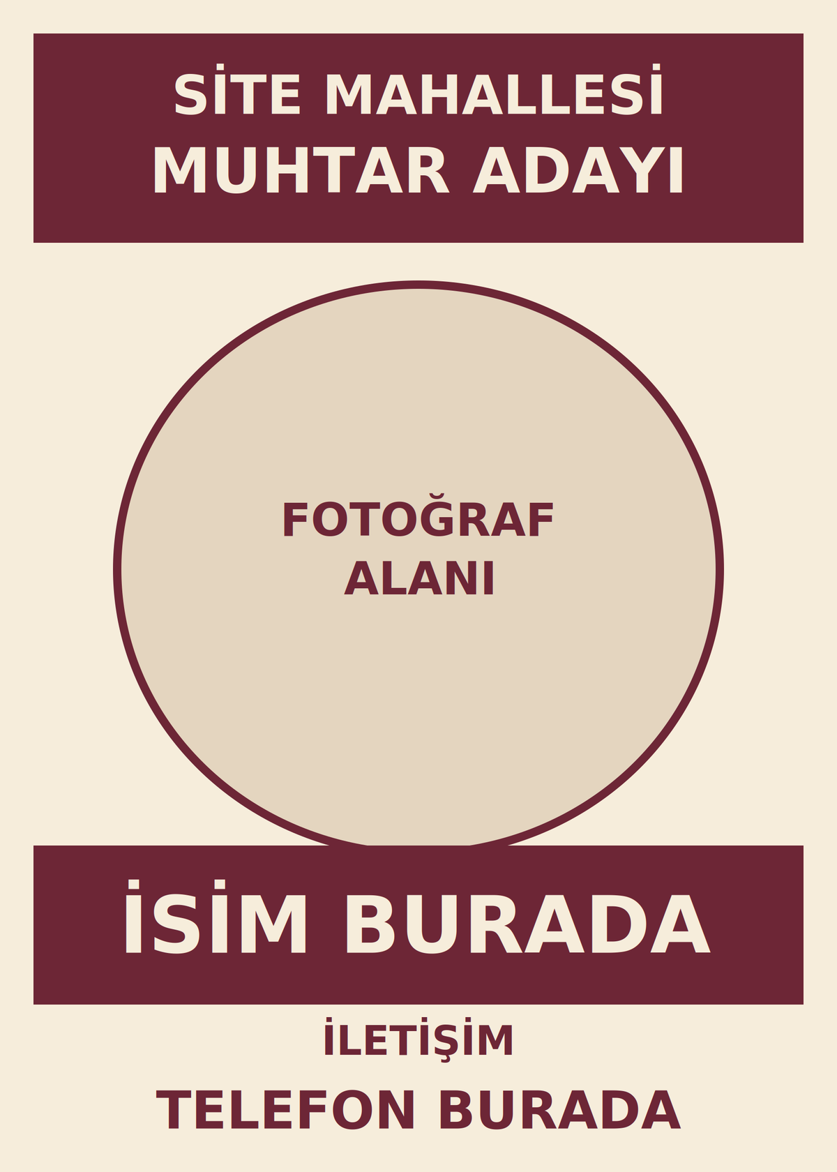 bordo muhtar adayı branda 50x70 cm tasarım