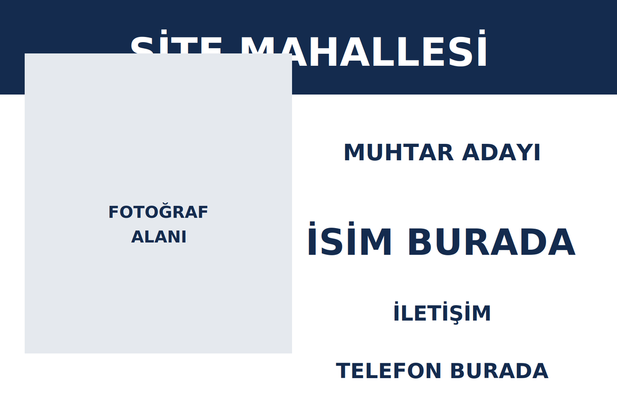 lacivert muhtar adayı branda 300x200 cm tasarım