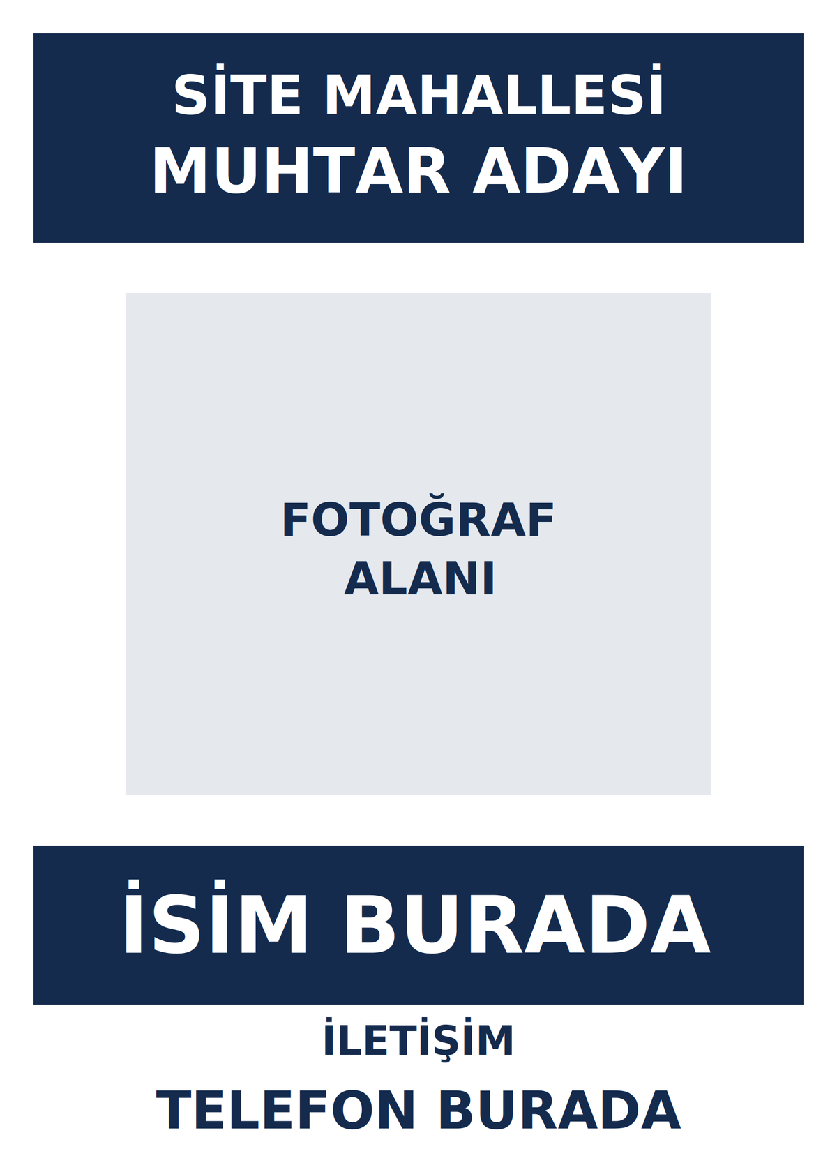 lacivert muhtar adayı branda 50x70 cm tasarım
