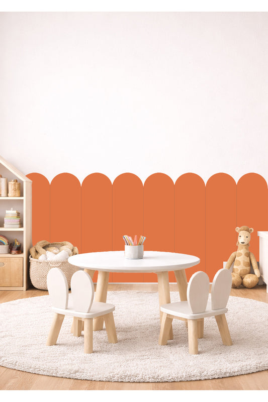 Oval Kavisli Çizgili Duvar Kaplama Panel Folyosu Sticker Seti - Renk-10